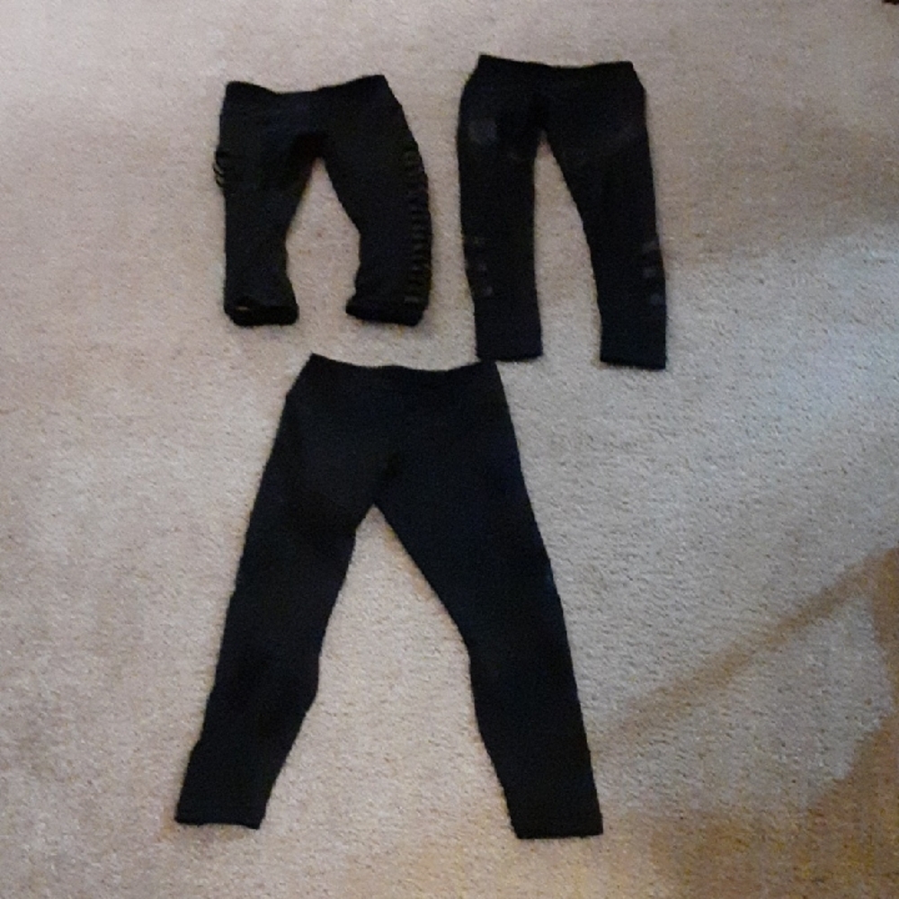 90 Degree By Reflex Black Leggings Set - Three Pairs
